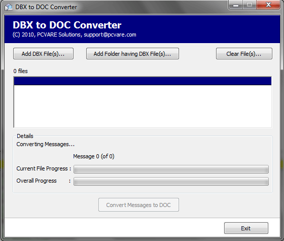 Convert DBX to DOC & Convert DBX to Word files using DBX to DOC Converter