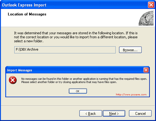 Outlook Express Import Error