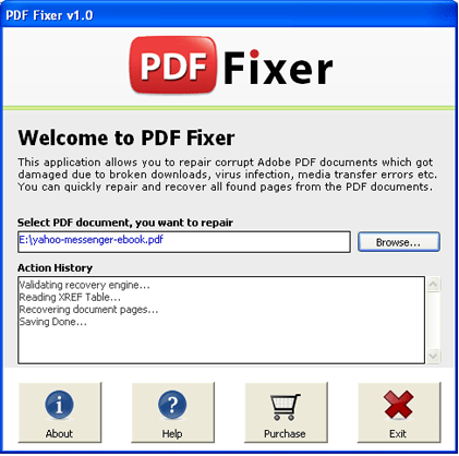 PDF Fixer program to fix corrupt pdf files & to fix corrupted PDF files
