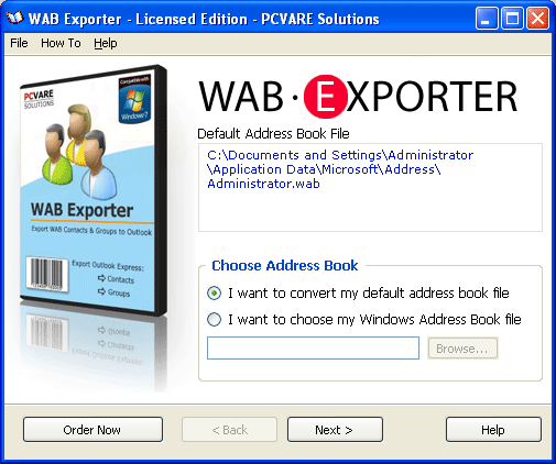 Click to view Import WAB into Outlook Tool 2.13 screenshot