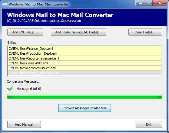 Export Windows Live Mail to Mac Mail 5.05