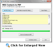 Convert MSG Contacts to PDF