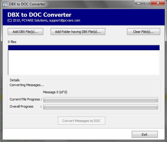 DBX to DOC Converter screenshot