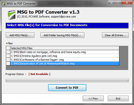 Convert Email Message to PDF from Outlook 6.3 full