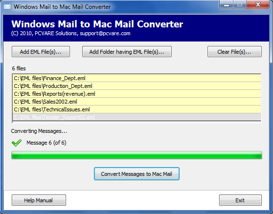 Export Windows Live Mail to Mac Mail screenshot