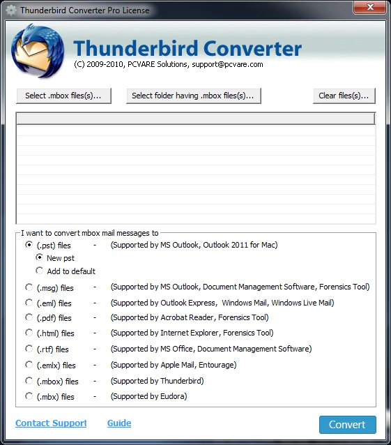 Thunderbird Converter Pro screenshot
