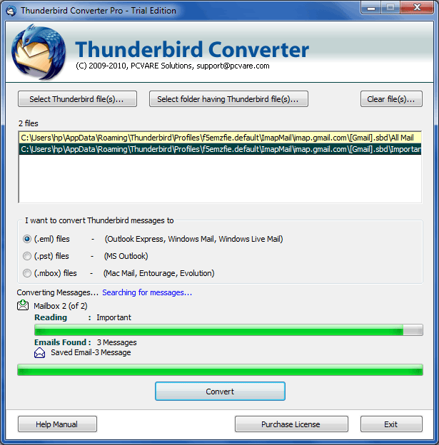 Convert emails Thunderbird to Outlook 5.06 full