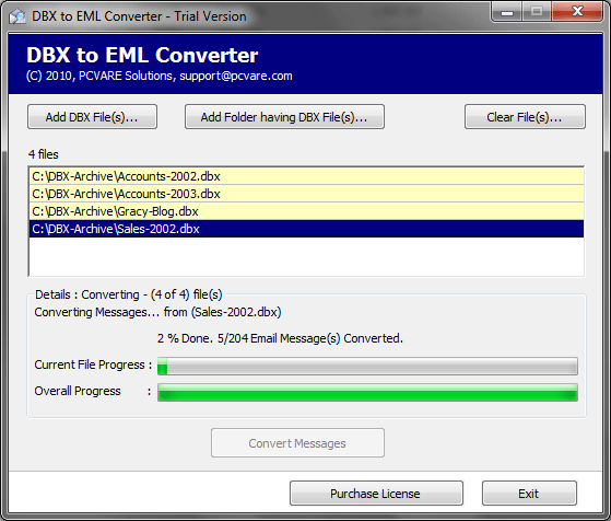 Batch Convert DBX to EML software