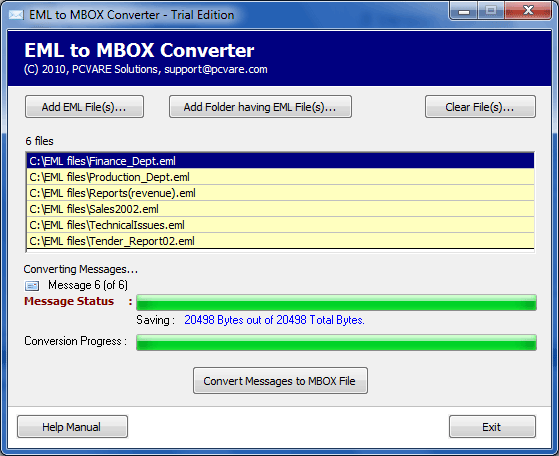 How to Convert EML to MBOX screenshot