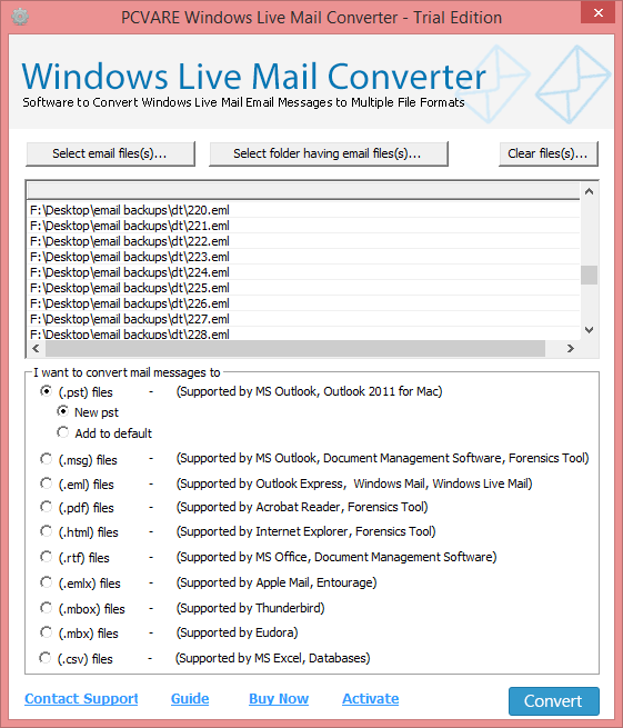 Windows Live Mail Converter screenshot